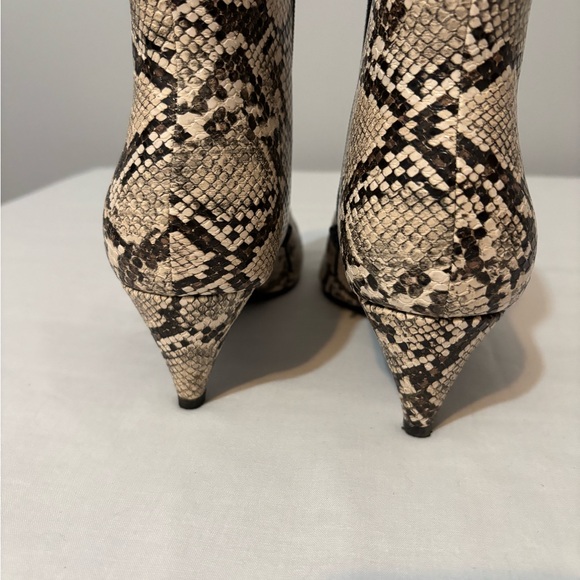 Worthington Black, Beige & Dark brown Snakeskin Patterned Women's Boots Size 10 - Picture 4 of 9